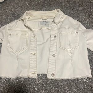 A cream jean jacket